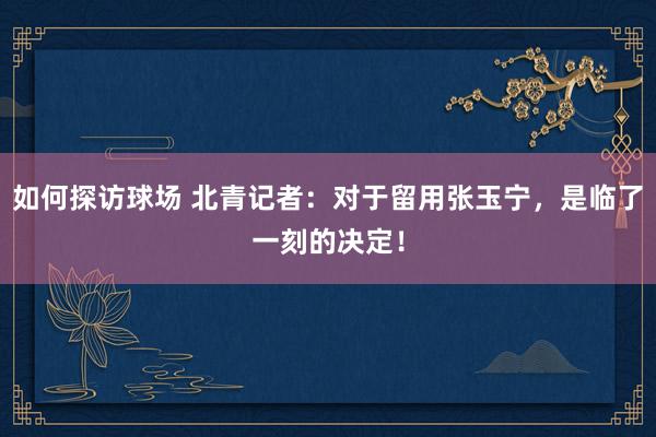 如何探访球场 北青记者：对于留用张玉宁，是临了一刻的决定！