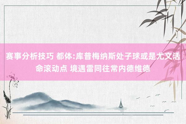 赛事分析技巧 都体:库普梅纳斯处子球或是尤文活命滚动点 境遇雷同往常内德维德