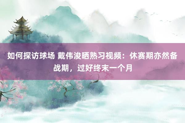 如何探访球场 戴伟浚晒熟习视频：休赛期亦然备战期，过好终末一个月