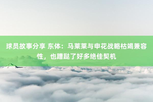 球员故事分享 东体：马莱莱与申花战略枯竭兼容性，也蹧跶了好多绝佳契机