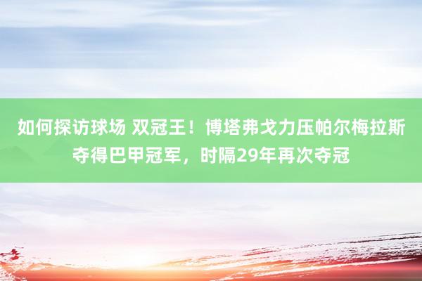 如何探访球场 双冠王！博塔弗戈力压帕尔梅拉斯夺得巴甲冠军，时隔29年再次夺冠