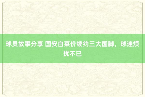 球员故事分享 国安白菜价续约三大国脚，球迷烦扰不已