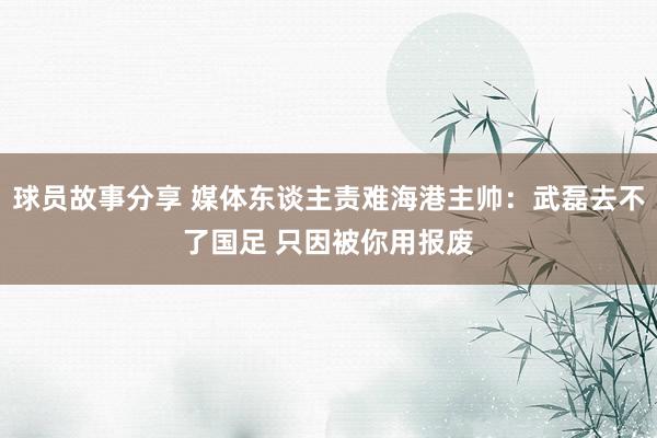 球员故事分享 媒体东谈主责难海港主帅：武磊去不了国足 只因被你用报废