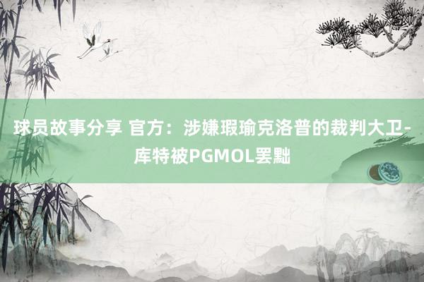 球员故事分享 官方：涉嫌瑕瑜克洛普的裁判大卫-库特被PGMOL罢黜