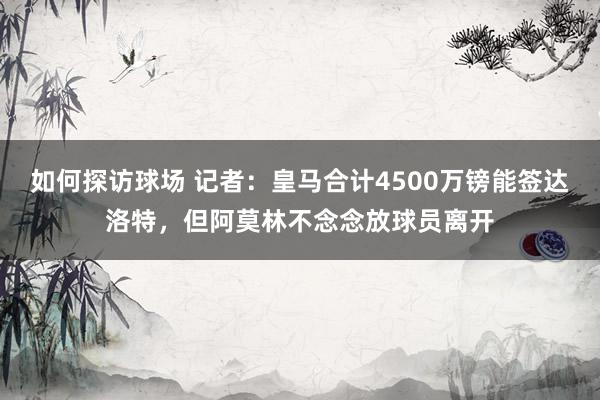 如何探访球场 记者：皇马合计4500万镑能签达洛特，但阿莫林不念念放球员离开